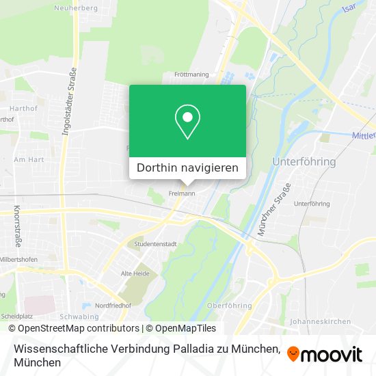 Wissenschaftliche Verbindung Palladia zu München Karte