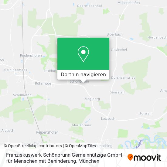 Franziskuswerk Schönbrunn Gemeinnützige GmbH für Menschen mit Behinderung Karte