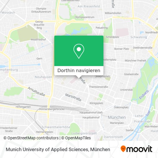 Munich University of Applied Sciences Karte