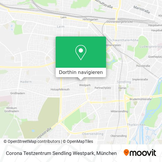 Corona Testzentrum Sendling Westpark Karte