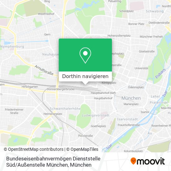 Bundeseisenbahnvermögen Dienststelle Süd / Außenstelle München Karte