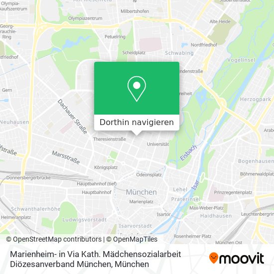 Marienheim- in Via Kath. Mädchensozialarbeit Diözesanverband München Karte