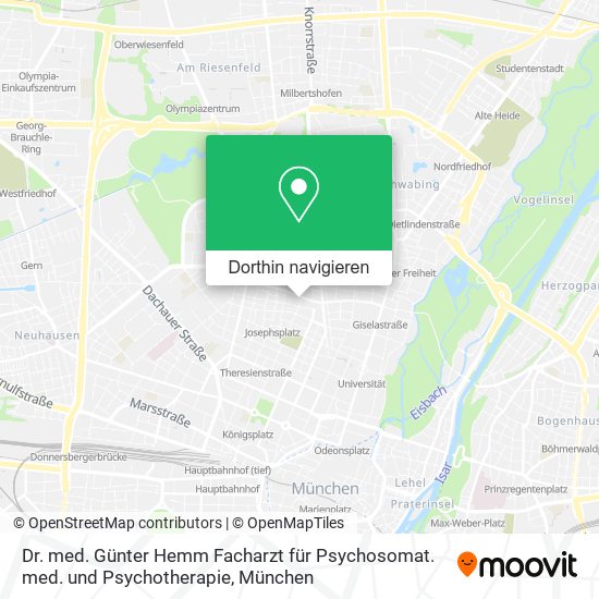 Dr. med. Günter Hemm Facharzt für Psychosomat. med. und Psychotherapie Karte