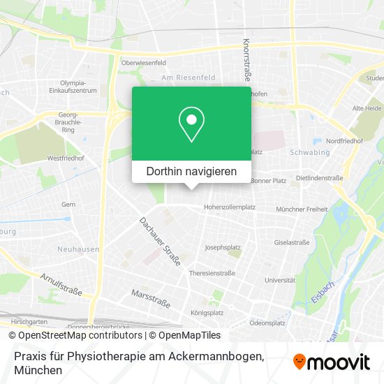 Praxis für Physiotherapie am Ackermannbogen Karte