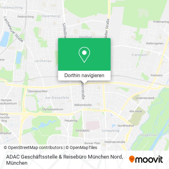 ADAC Geschäftsstelle & Reisebüro München Nord Karte