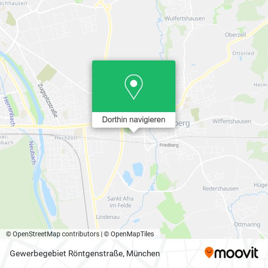 Gewerbegebiet Röntgenstraße Karte