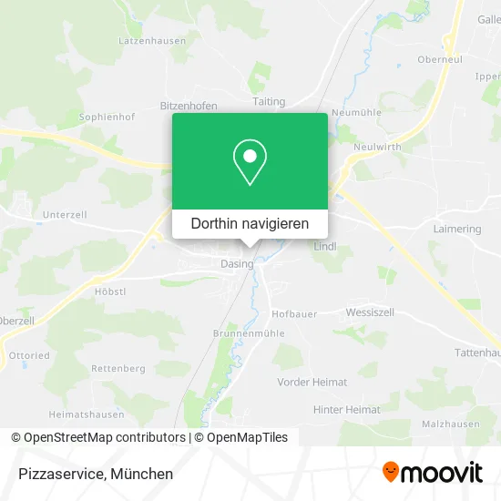 Pizzaservice Karte