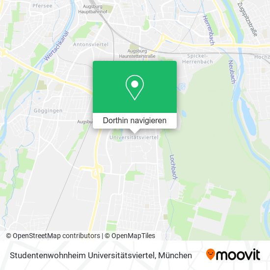 Studentenwohnheim Universitätsviertel Karte