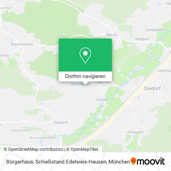 Bürgerhaus, Schießstand Edelweis-Hausen Karte