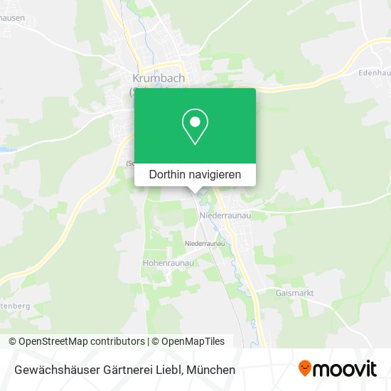Gewächshäuser Gärtnerei Liebl Karte