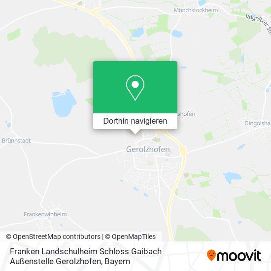 Franken Landschulheim Schloss Gaibach Außenstelle Gerolzhofen Karte