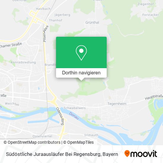 Südöstliche Juraausläufer Bei Regensburg Karte