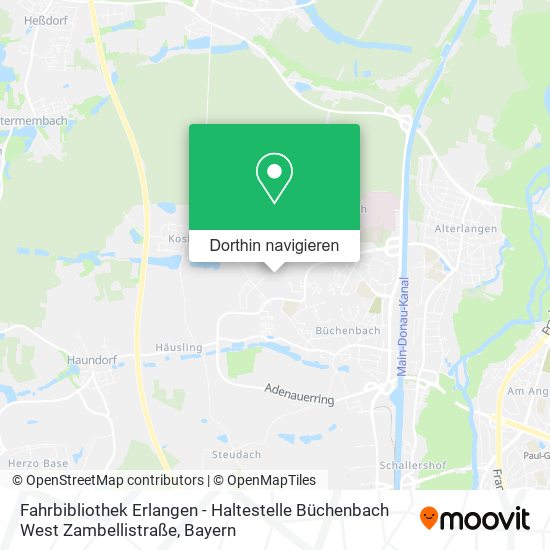 Fahrbibliothek Erlangen - Haltestelle Büchenbach West Zambellistraße Karte