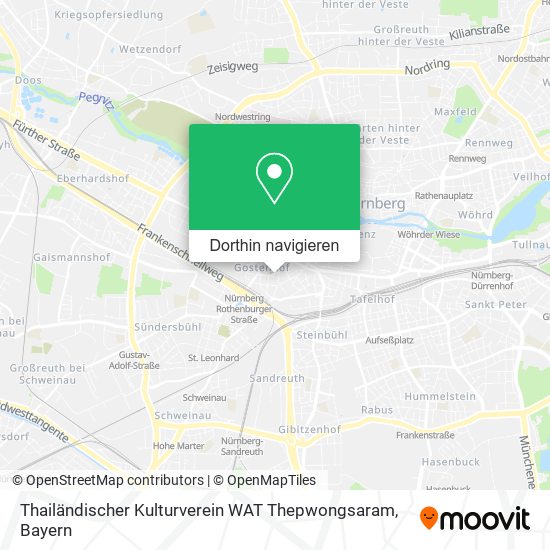 Thailändischer Kulturverein WAT Thepwongsaram Karte