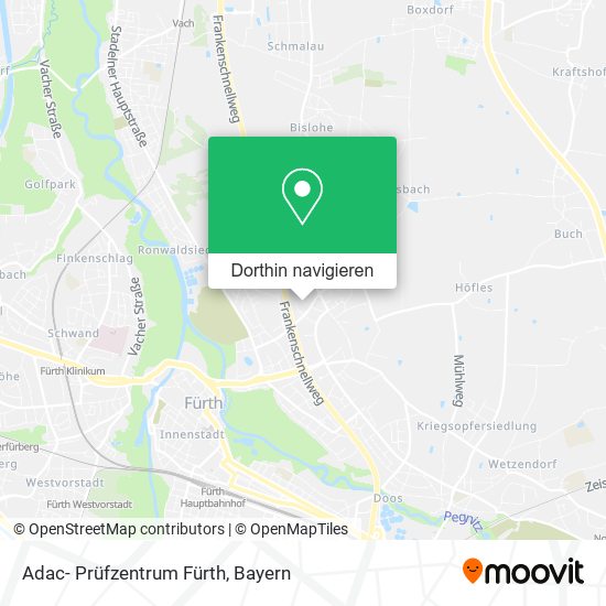 Adac- Prüfzentrum Fürth Karte