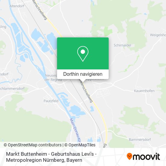 Markt Buttenheim - Geburtshaus Levi's - Metropolregion Nürnberg Karte