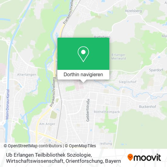 Ub Erlangen Teilbibliothek Soziologie, Wirtschaftswissenschaft, Orientforschung Karte