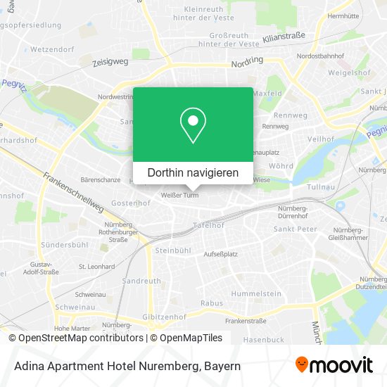 Adina Apartment Hotel Nuremberg Karte