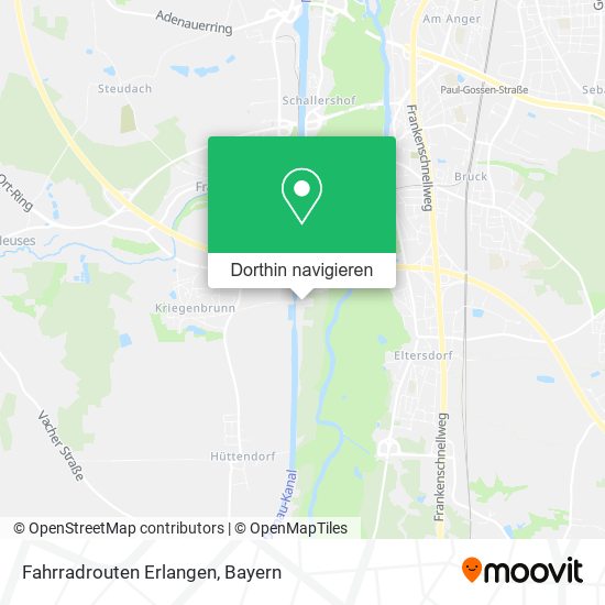 Fahrradrouten Erlangen Karte