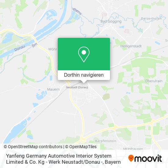 Yanfeng Germany Automotive Interior System Limited & Co. Kg - Werk Neustadt / Donau - Karte
