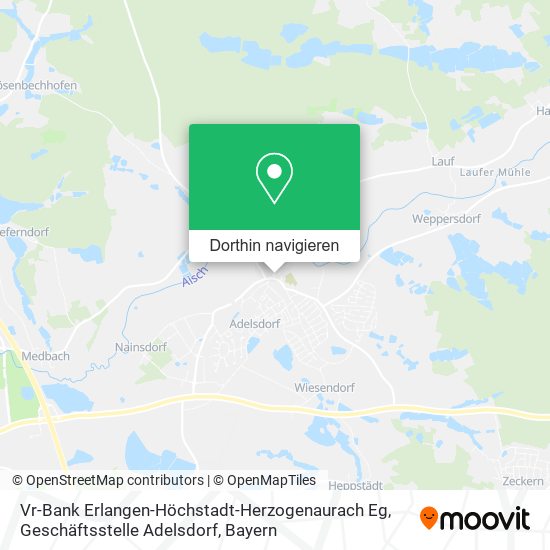 Vr-Bank Erlangen-Höchstadt-Herzogenaurach Eg, Geschäftsstelle Adelsdorf Karte