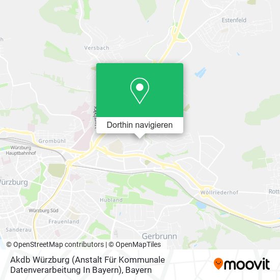 Akdb Würzburg (Anstalt Für Kommunale Datenverarbeitung In Bayern) Karte
