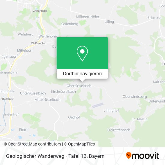 Geologischer Wanderweg - Tafel 13 Karte