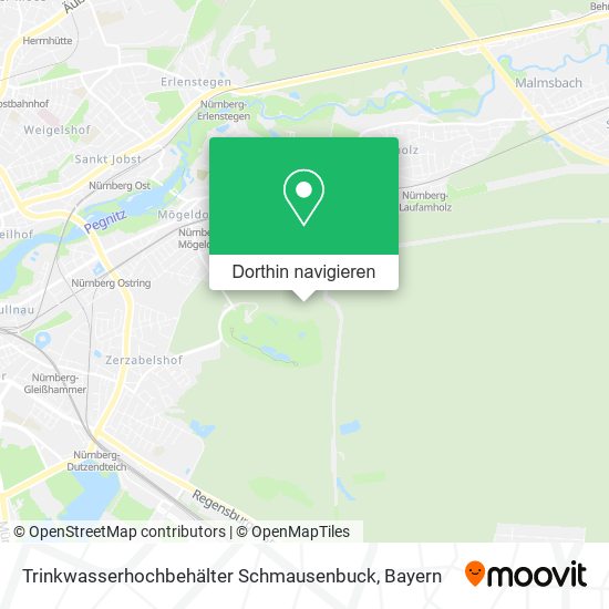 Trinkwasserhochbehälter Schmausenbuck Karte