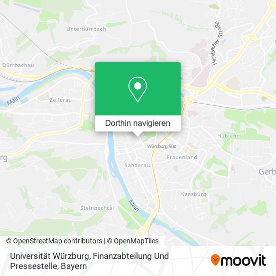 Universität Würzburg, Finanzabteilung Und Pressestelle Karte
