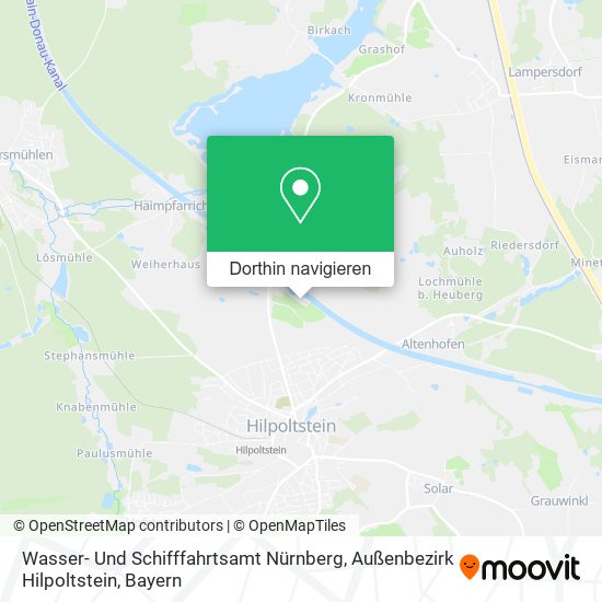 Wasser- Und Schifffahrtsamt Nürnberg, Außenbezirk Hilpoltstein Karte