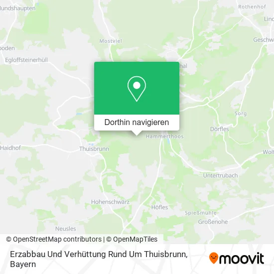 Erzabbau Und Verhüttung Rund Um Thuisbrunn Karte