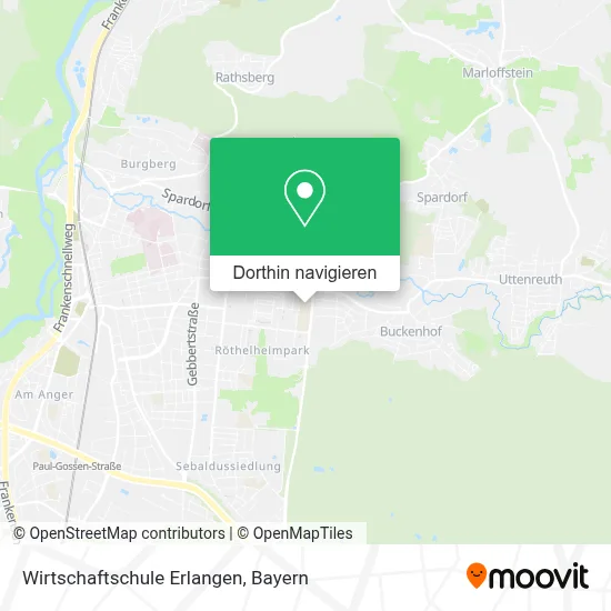Wirtschaftschule Erlangen Karte