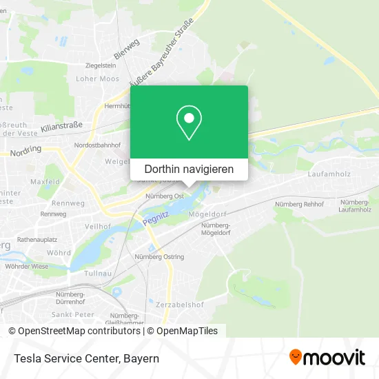 Tesla Service Center Karte