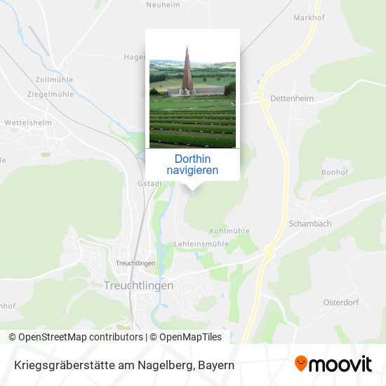 Kriegsgräberstätte am Nagelberg Karte