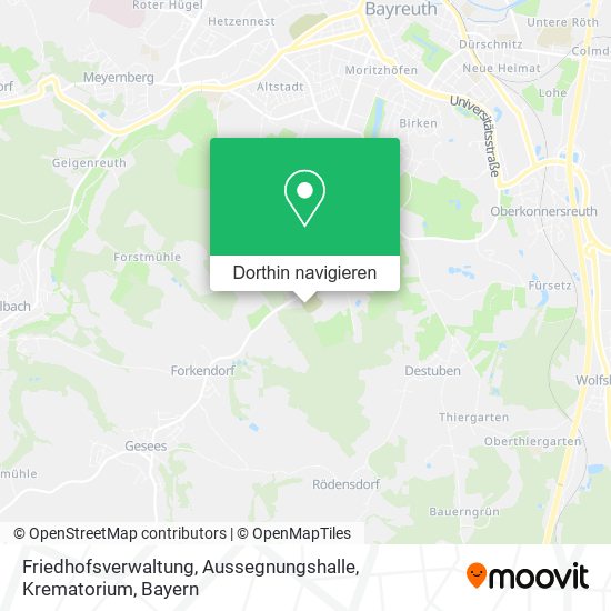 Friedhofsverwaltung, Aussegnungshalle, Krematorium Karte