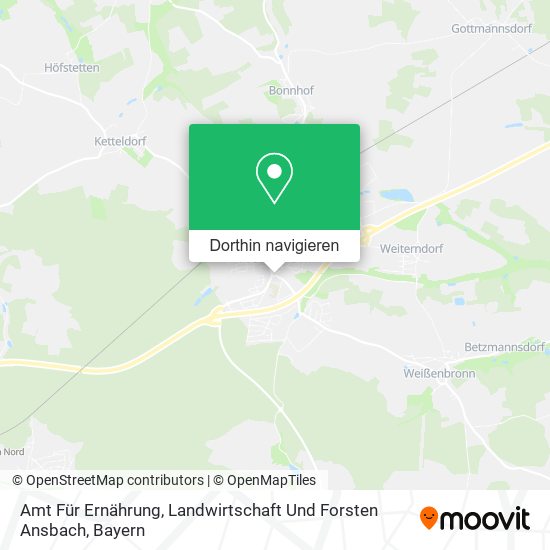 Amt Für Ernährung, Landwirtschaft Und Forsten Ansbach Karte