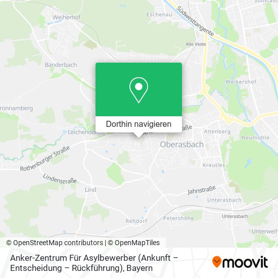 Anker-Zentrum Für Asylbewerber (Ankunft – Entscheidung – Rückführung) Karte