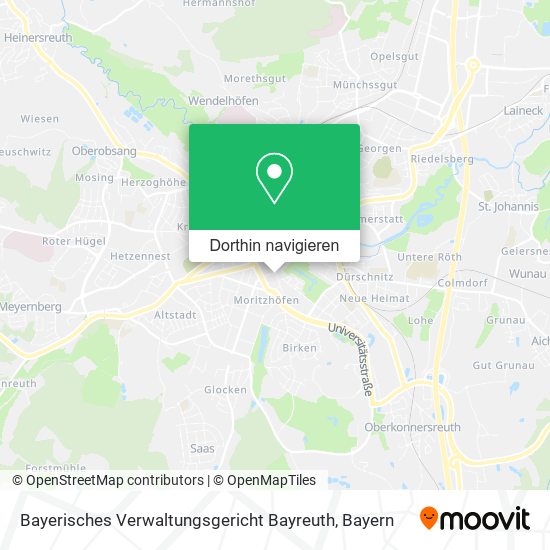 Bayerisches Verwaltungsgericht Bayreuth Karte