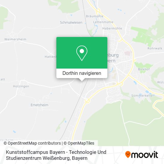 Kunststoffcampus Bayern - Technologie Und Studienzentrum Weißenburg Karte