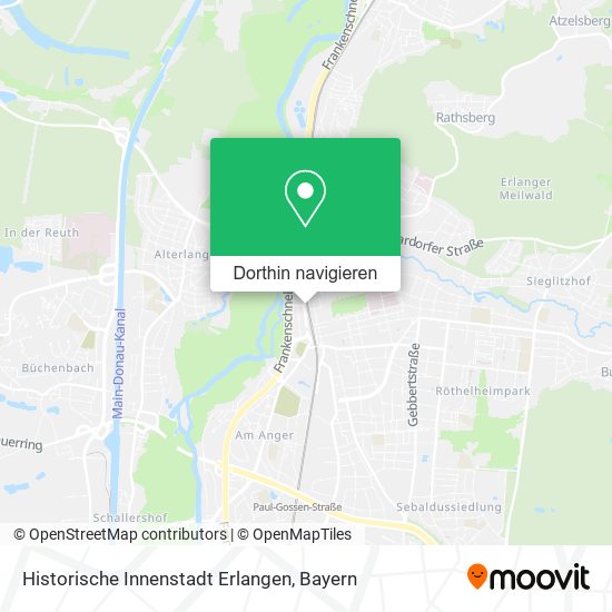 Historische Innenstadt Erlangen Karte