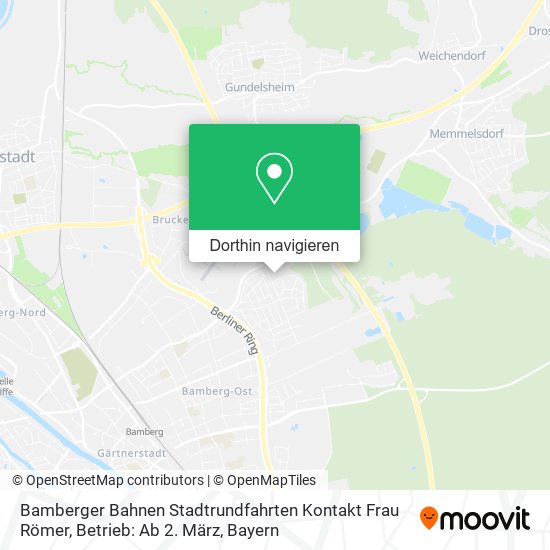 Bamberger Bahnen Stadtrundfahrten Kontakt Frau Römer, Betrieb: Ab 2. März Karte