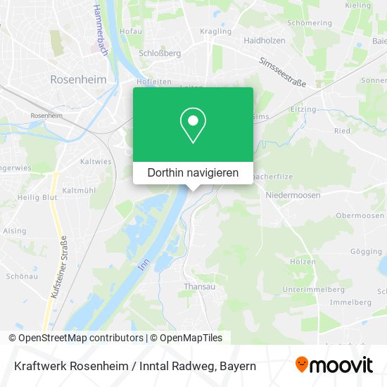 Kraftwerk Rosenheim / Inntal Radweg Karte