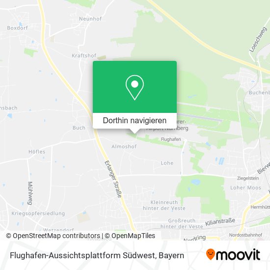 Flughafen-Aussichtsplattform Südwest Karte