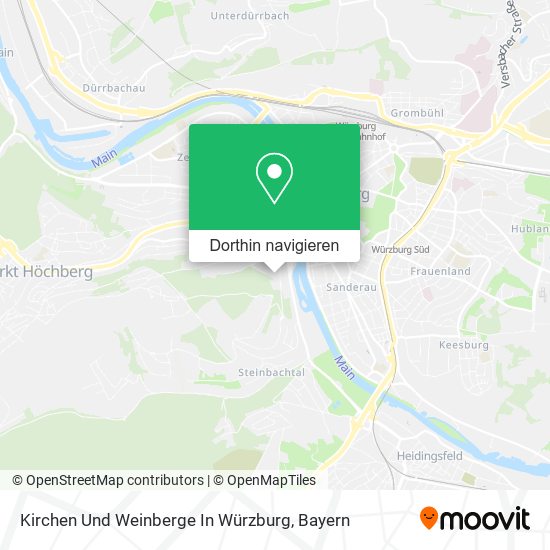 Kirchen Und Weinberge In Würzburg Karte