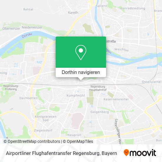 Airportliner Flughafentransfer Regensburg Karte