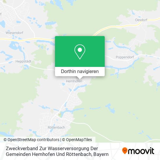 Zweckverband Zur Wasserversorgung Der Gemeinden Hemhofen Und Röttenbach Karte
