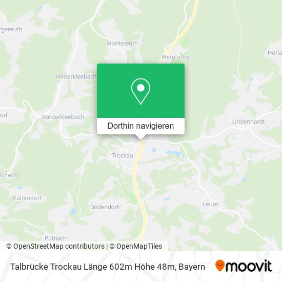 Talbrücke Trockau Länge 602m Höhe 48m Karte