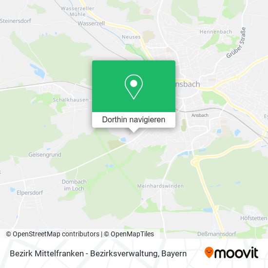 Bezirk Mittelfranken - Bezirksverwaltung Karte