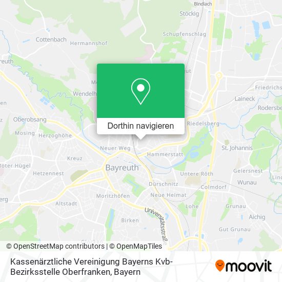 Kassenärztliche Vereinigung Bayerns Kvb-Bezirksstelle Oberfranken Karte