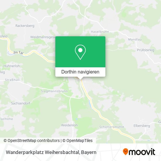 Wanderparkplatz Weihersbachtal Karte